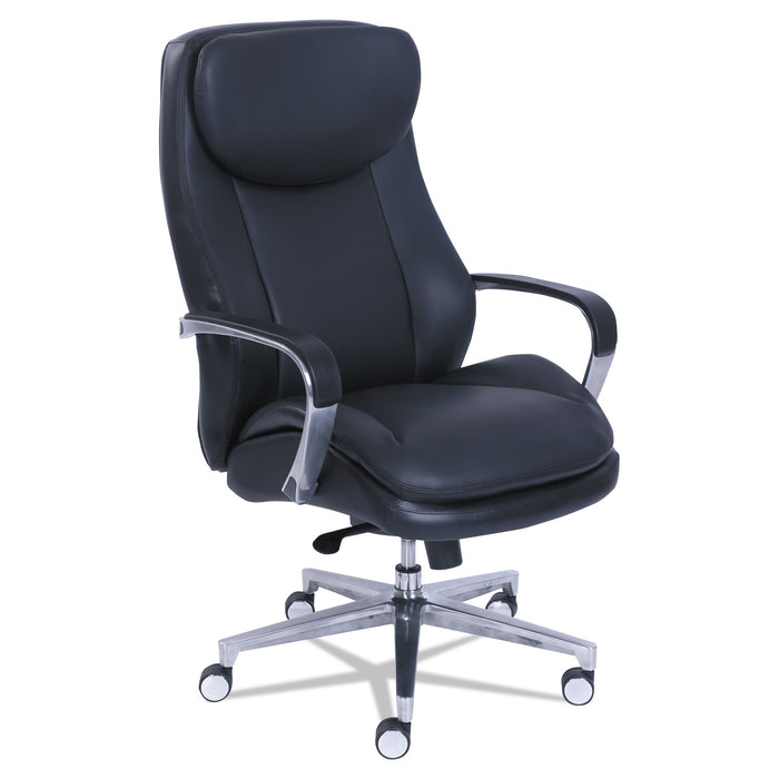 Commercial 2000 High-Back Executive Chair, Supports up to 300 lbs., Black Seat/Black Back, Silver Base