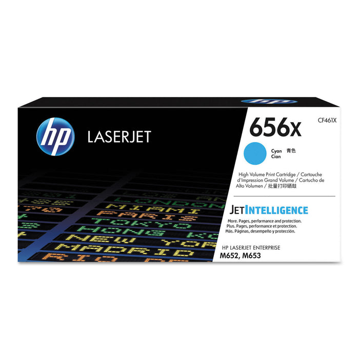 HP 656X, (CF461X) High Yield Cyan Original LaserJet Toner Cartridge