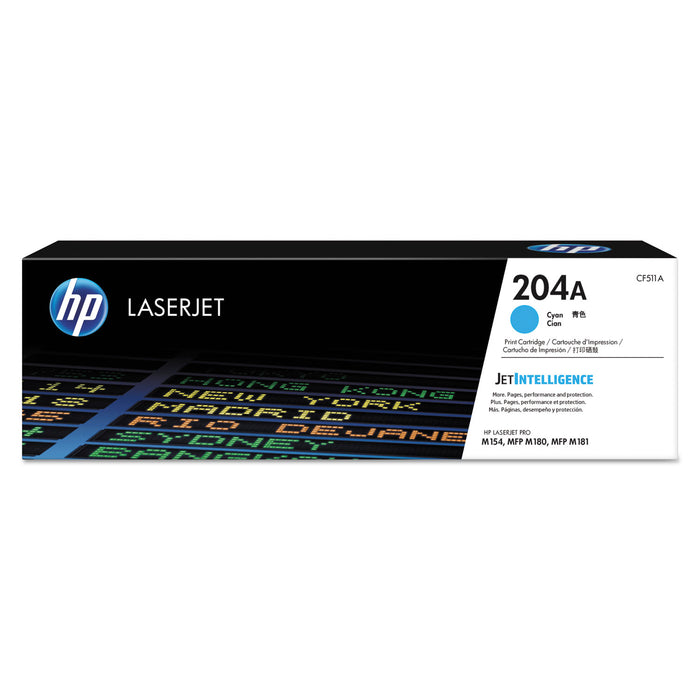 HP 204A, (CF511A) Cyan Original LaserJet Toner Cartridge