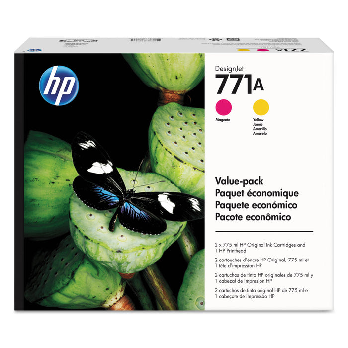 HP 771A, (P2V48A) Magenta, Yellow Printhead Original Ink Cartridge Value Pack