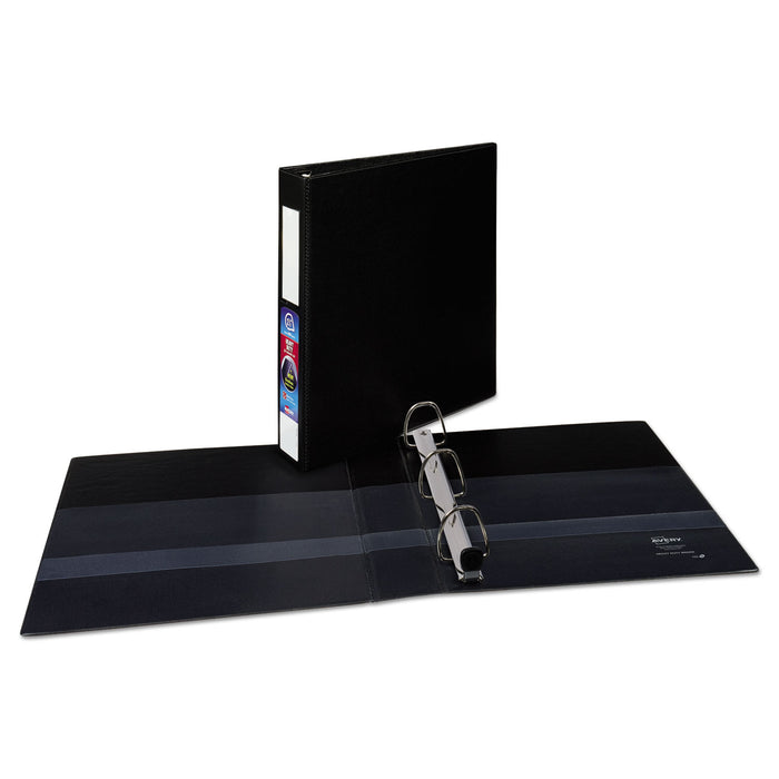 Heavy-Duty Non-View Binder with DuraHinge and One Touch EZD Rings, 3 Rings, 1.5" Capacity, 11 x 8.5, Black