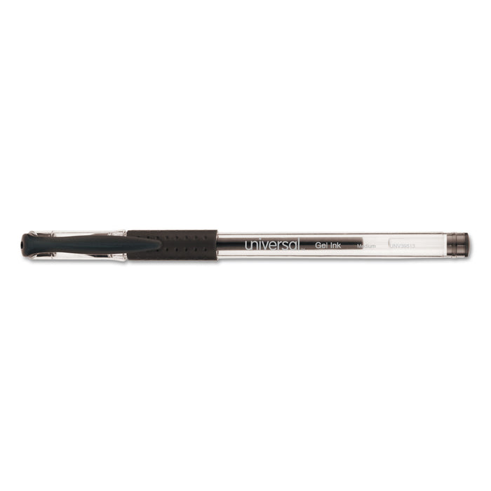Comfort Grip Stick Gel Pen, Medium 0.7mm, Black Ink, Clear Barrel, 60/Pack