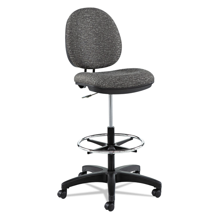 Alera Interval Series Swivel Task Stool, 33.26" Seat Height, Supports up to 275 lbs, Graphite Gray Seat/Back, Black Base