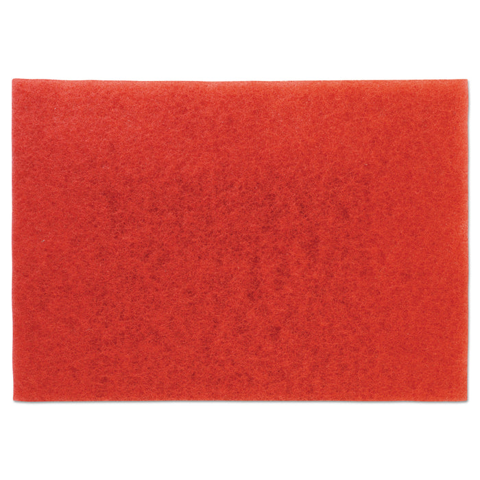 Low-Speed Buffer Floor Pads 5100, 28" x 14", Red, 10/Carton