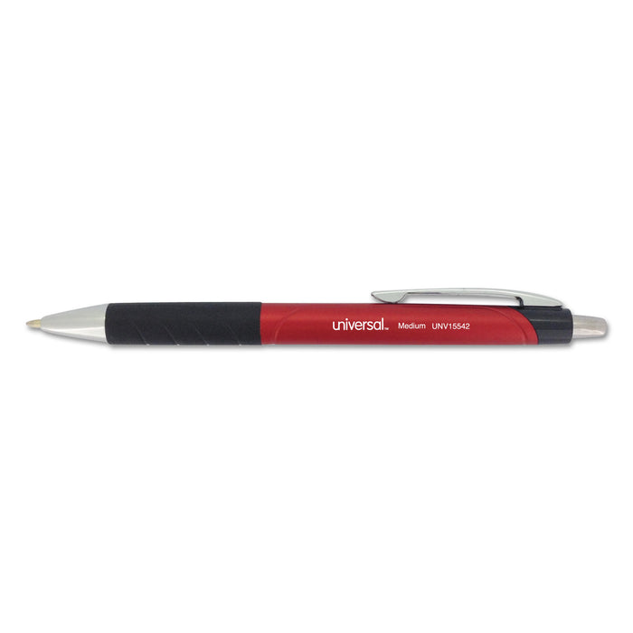 Comfort Grip Retractable Ballpoint Pen, Medium 1mm, Red Ink/Barrel, Dozen