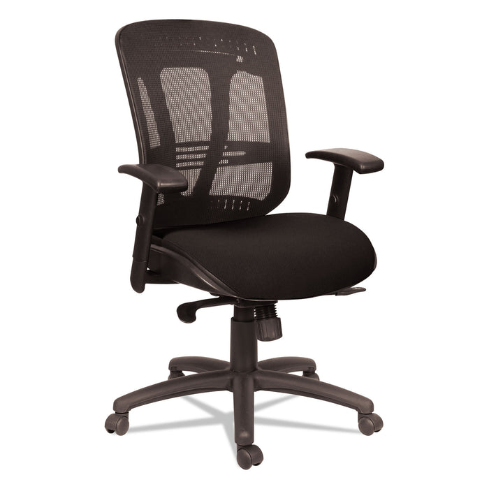 Alera Eon Series Multifunction Mid-Back Cushioned Mesh Chair, Supports up to 275 lbs, Black Seat/Black Back, Black Base