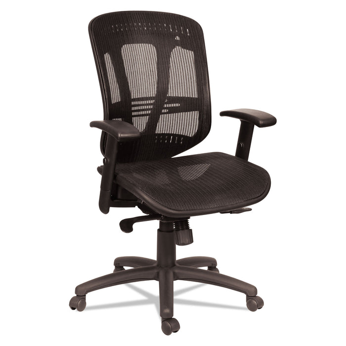 Alera Eon Series Multifunction Mid-Back Suspension Mesh Chair, Supports up to 275 lbs, Black Seat/Black Back, Black Base