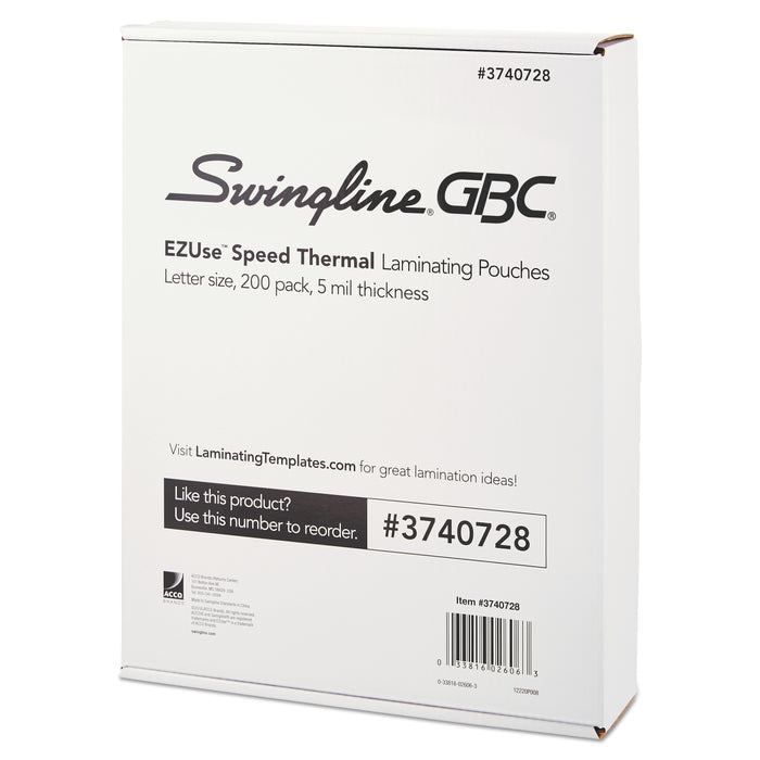 EZUse Thermal Laminating Pouches, 5 mil, 9" x 11.5", Gloss Clear, 200/Pack