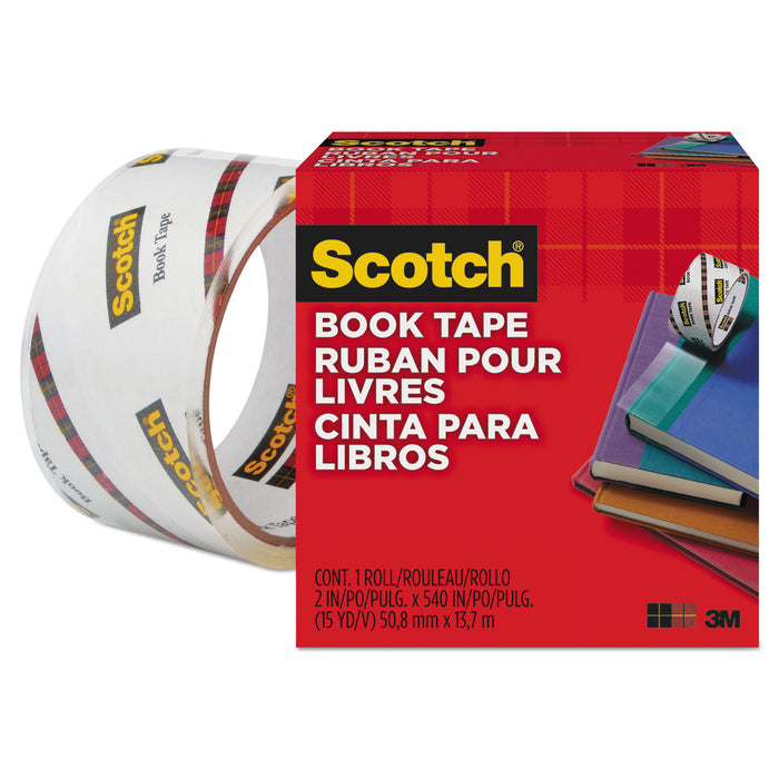 Book Tape, 3" Core, 2" x 15 yds, Clear