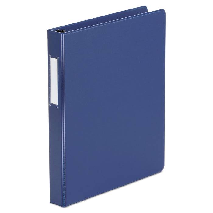 Deluxe Non-View D-Ring Binder with Label Holder, 3 Rings, 1" Capacity, 11 x 8.5, Royal Blue
