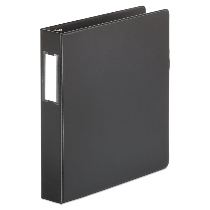 Deluxe Non-View D-Ring Binder with Label Holder, 3 Rings, 1.5" Capacity, 11 x 8.5, Black