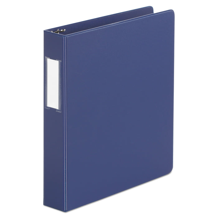 Deluxe Non-View D-Ring Binder with Label Holder, 3 Rings, 1.5" Capacity, 11 x 8.5, Royal Blue