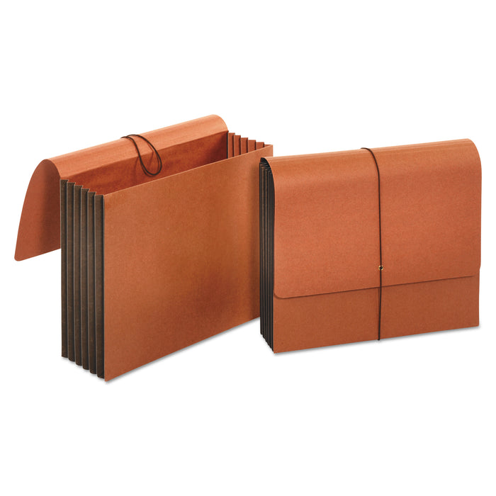 Extra Wide Expanding Wallets, 5.25" Expansion, 1 Section, Letter Size, Redrope