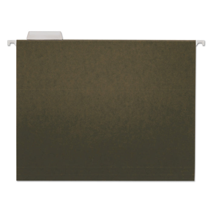 Hanging File Folders, Letter Size, 1/5-Cut Tab, Standard Green, 25/Box