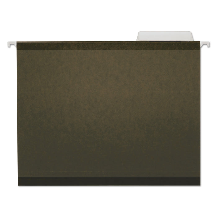Deluxe Reinforced Recycled Hanging File Folders, Letter Size, 1/3-Cut Tab, Standard Green, 25/Box