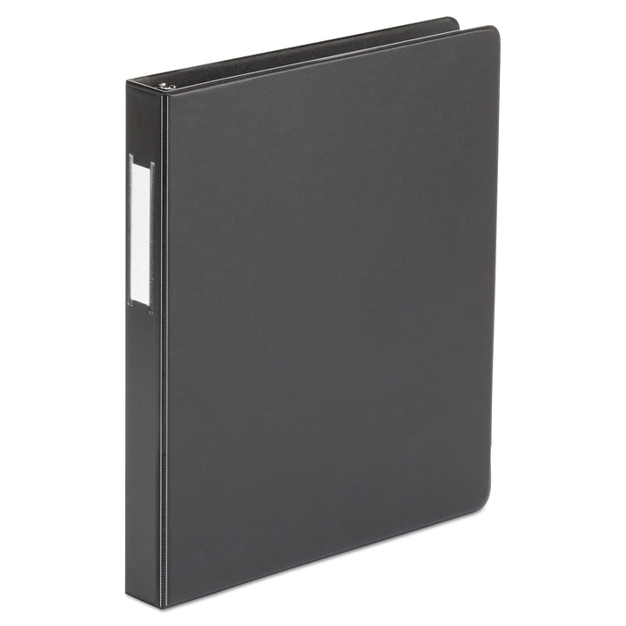 Economy Non-View Round Ring Binder, 3 Rings, 1" Capacity, 11 x 8.5, Black
