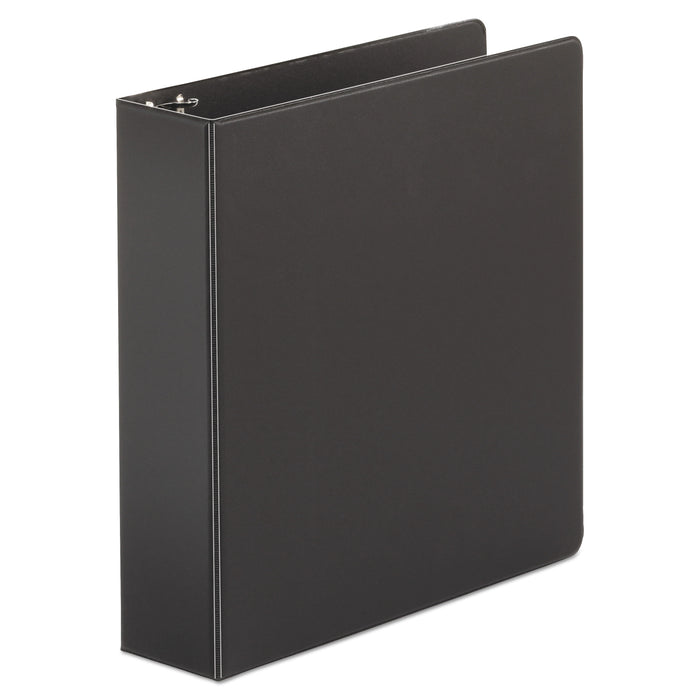 Economy Non-View Round Ring Binder, 3 Rings, 2" Capacity, 11 x 8.5, Black, 4/Pack