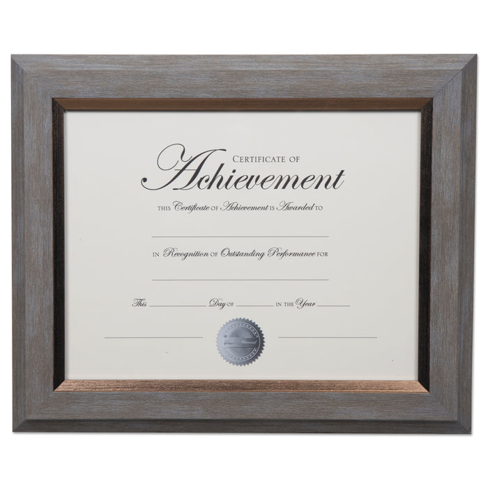 2-Tone Document Frame, 8 1/2 x 11 Insert, Gray/Gold Frame