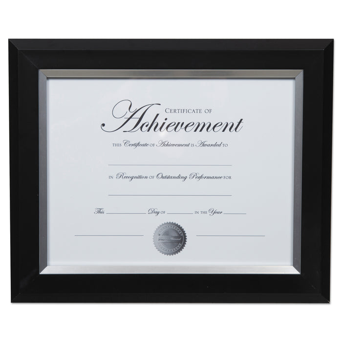 2-Tone Document Frame, 8 1/2 x 11 Insert, Black/Silver Frame