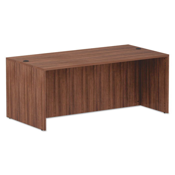Alera Valencia Series Straight Front Desk Shell, 71w x 35.5d x 29.63h, Modern Walnut