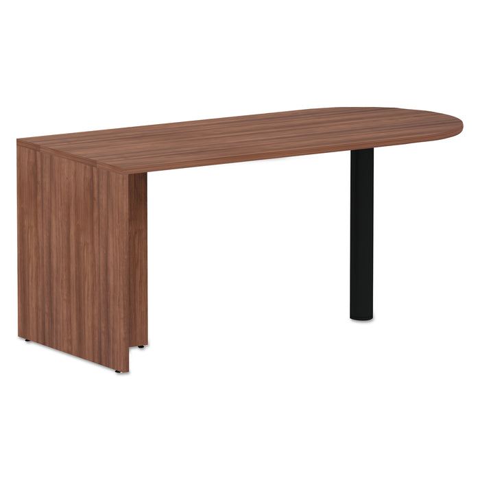 Alera Valencia Series D-Top Desk, 65w x 29.53d x 29.53h, Modern Walnut