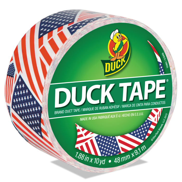 Colored Duct Tape, 3" Core, 1.88" x 10 yds, Red/White/Blue US Flag