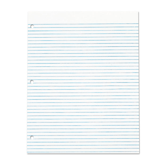 Glue Top 3-Hole Punched Pads, Narrow Rule, 8.5 x 11, White, 50 Sheets, Dozen