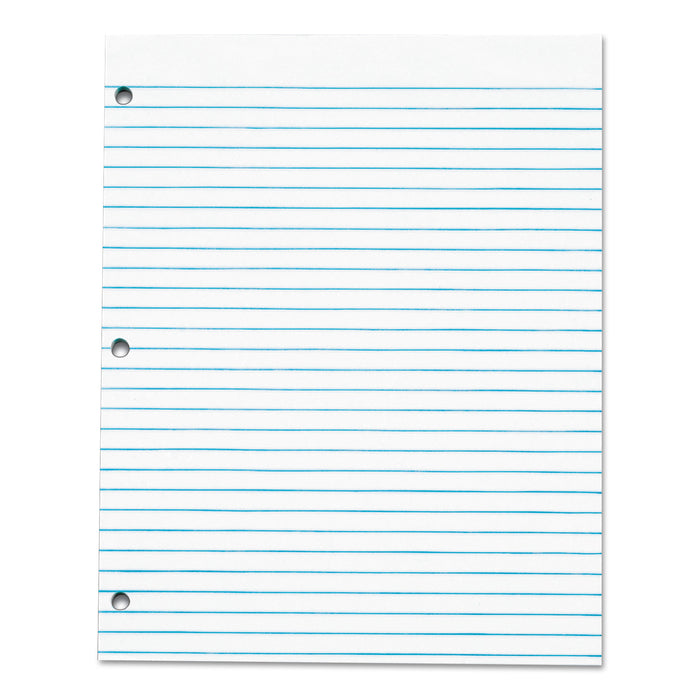 Glue Top 3-Hole Punched Pads, Wide/Legal Rule, 8.5 x 11, White, 50 Sheets, Dozen
