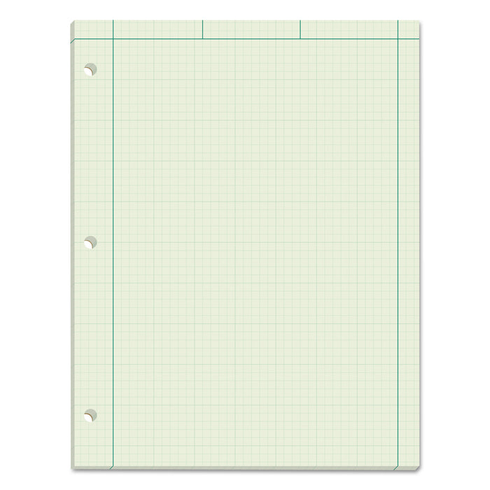 Engineering Computation Pads, 5 sq/in Quadrille Rule, 8.5 x 11, Green Tint, 100 Sheets
