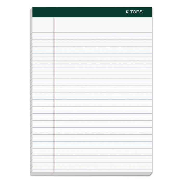 Double Docket Ruled Pads, Narrow Rule, 8.5 x 11.75, White, 100 Sheets, 4/Pack