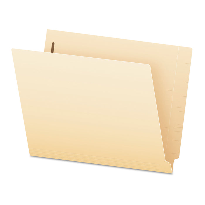 SmartShield End Tab 2-Fastener Folders, Straight Tab, Letter Size, Manila, 50/Box