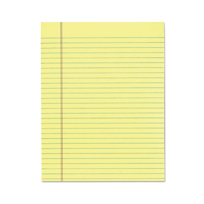 "The Legal Pad" Glue Top Pads, Wide/Legal Rule, 8.5 x 11, Canary, 50 Sheets, 12/Pack