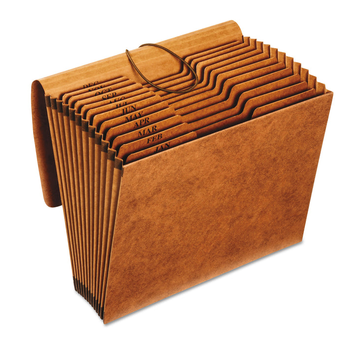 Heavy-Duty Expanding File, 12 Sections, 1/3-Cut Tab, Letter Size, Redrope