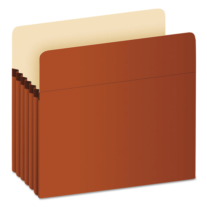 Earthwise by Pendaflex 100% Recycled File Pockets, 5.25" Expansion, Letter Size, Red Fiber