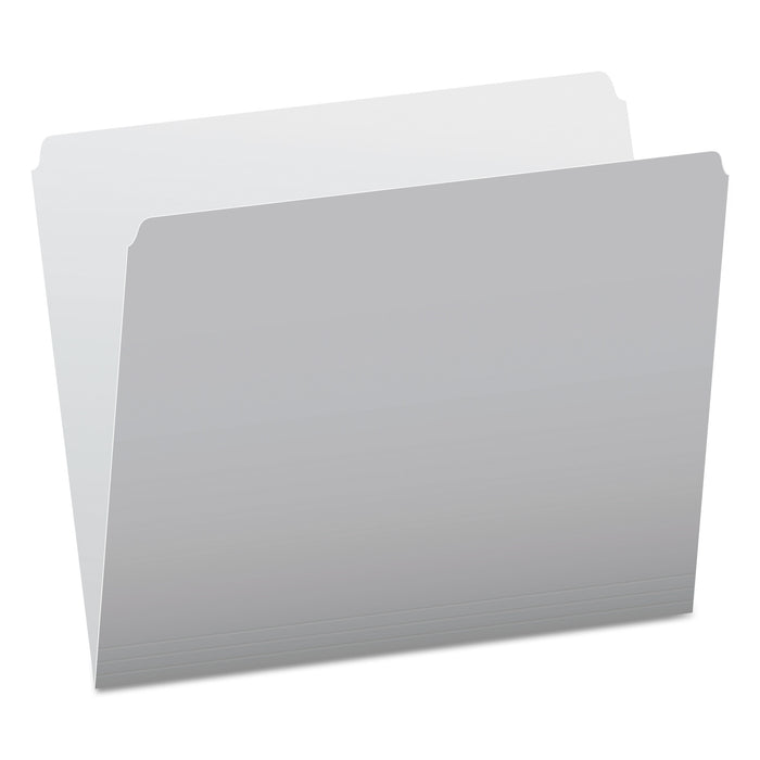 Colored File Folders, Straight Tab, Letter Size, Gray/Light Gray, 100/Box