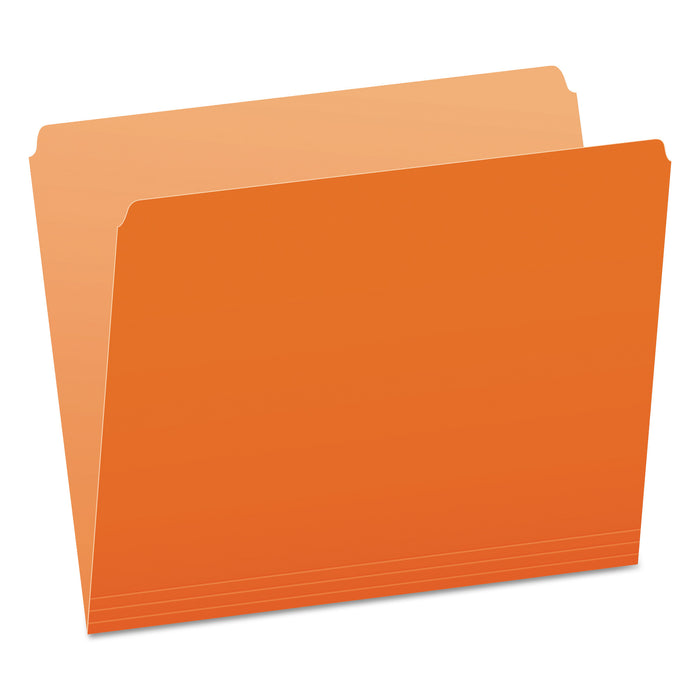 Colored File Folders, Straight Tab, Letter Size, Orange/Light Orange, 100/Box