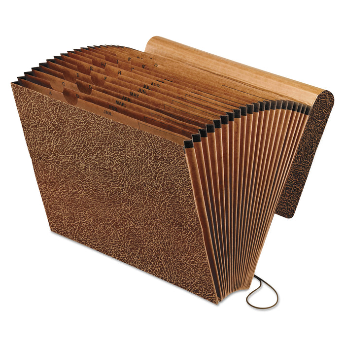 All Purpose Expanding File, 2" Expansion, 21 Sections, 1/21-Cut Tab, Letter Size, Red Fiber