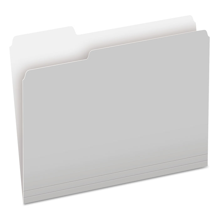 Colored File Folders, 1/3-Cut Tabs, Letter Size, Gray/Light Gray, 100/Box