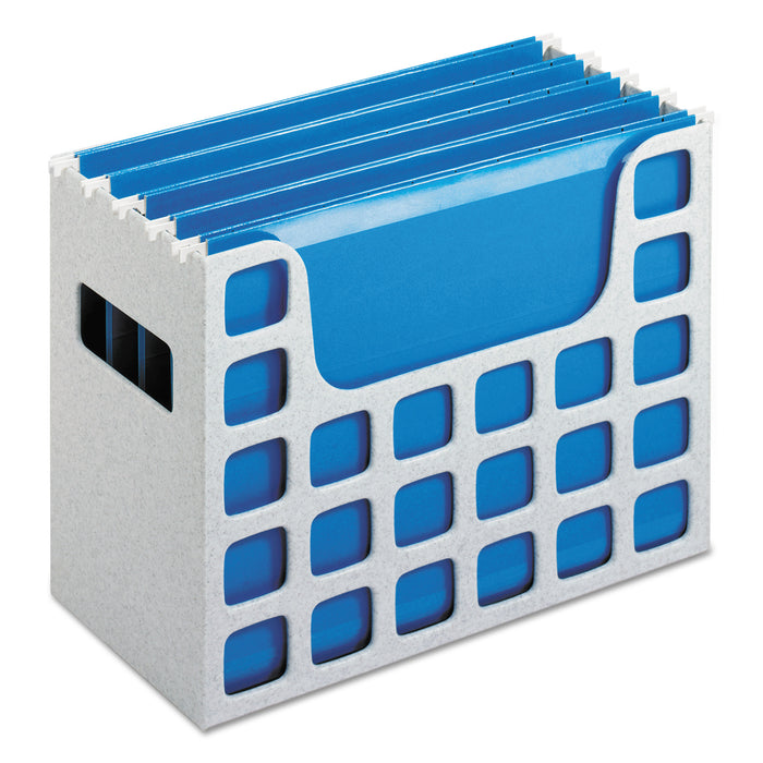 Desktop File w/Hanging Folders, Letter, Plastic, 12 1/4 x 6 x 9 1/2, Granite