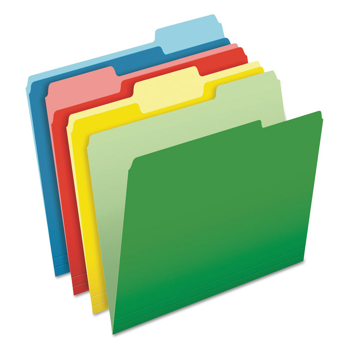 CutLess File Folders, 1/3-Cut Tabs, Letter Size, Assorted, 100/Box
