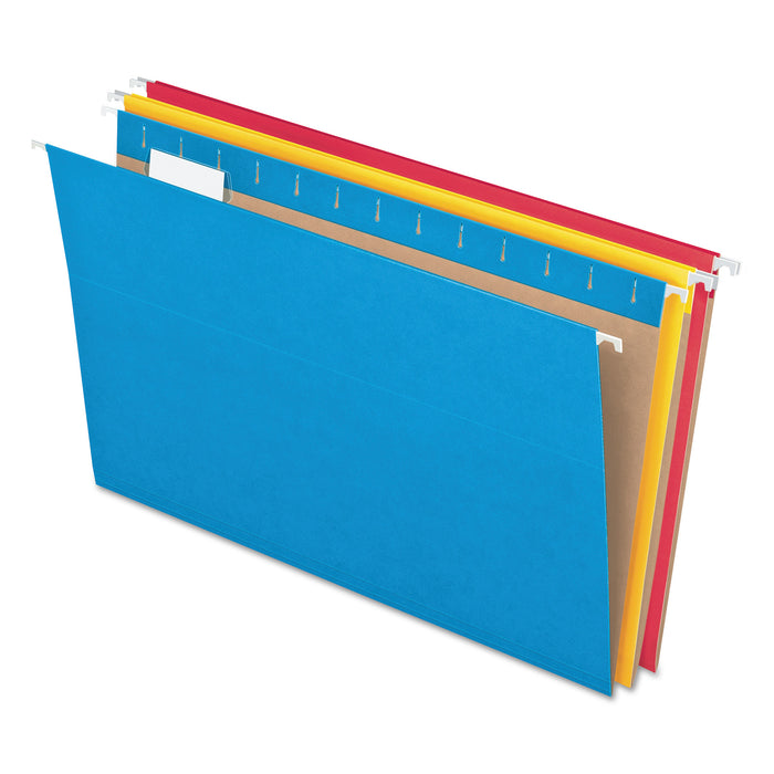Colored Hanging Folders, Letter Size, 1/5-Cut Tab, Assorted, 25/Box