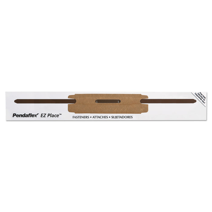 E-Z Place Self-Adhesive Fasteners, 2" Capacity, 2.88" Center to Center, Brown/White, 48/Pack