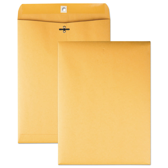 Clasp Envelope, #10 1/2, Cheese Blade Flap, Clasp/Gummed Closure, 9 x 12, Brown Kraft, 100/Box