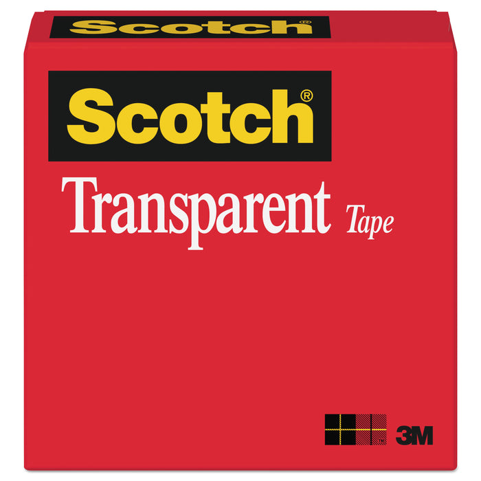 Transparent Tape, 3" Core, 1" x 72 yds, Transparent