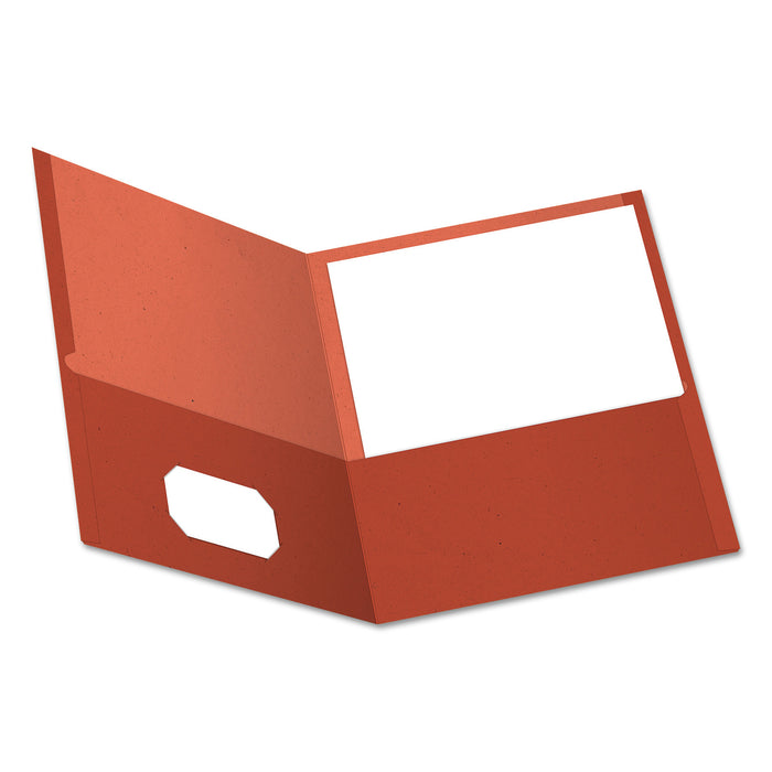 Earthwise by Oxford 100% Recycled Paper Twin-Pocket Portfolio, Red