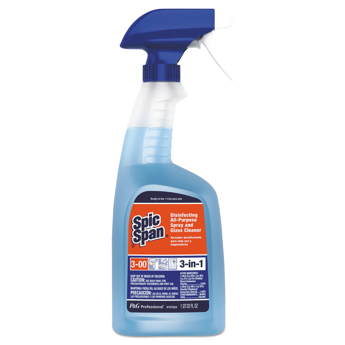 Disinfecting All-Purpose Spray and Glass Cleaner, Fresh Scent, 32 oz Spray Bottle, 8/Carton
