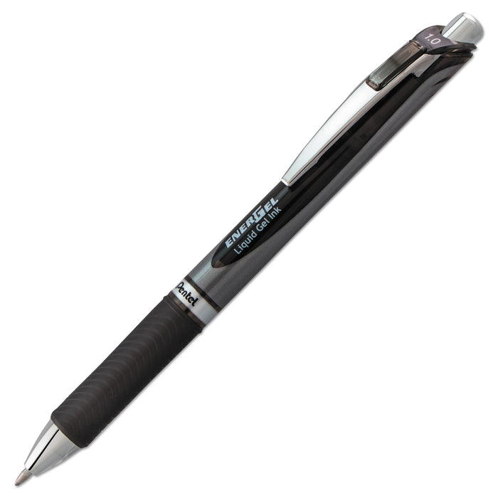 EnerGel RTX Retractable Gel Pen, Bold 1 mm, Black Ink, Black/Gray Barrel