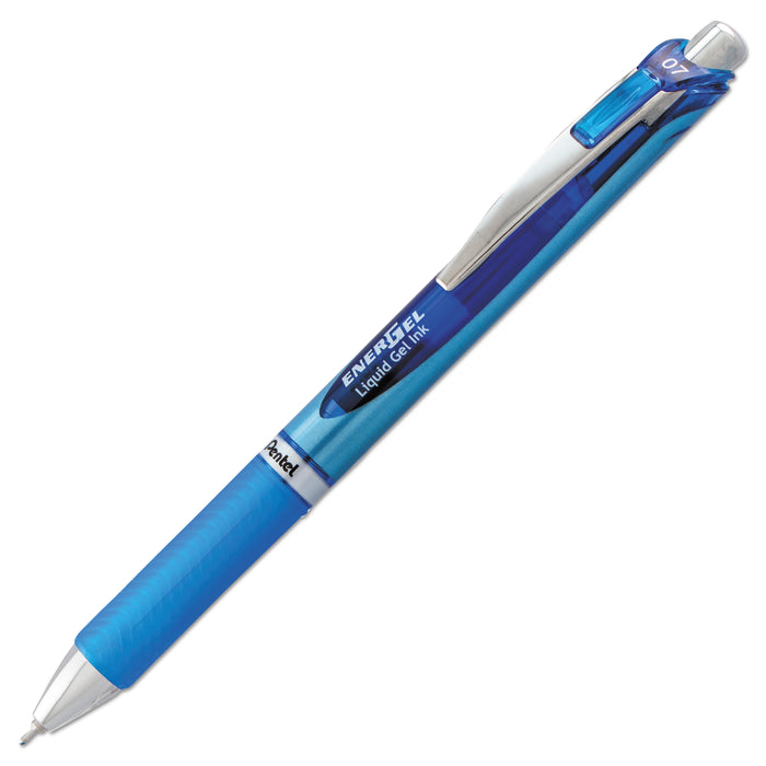 EnerGel RTX Retractable Gel Pen, Medium 0.7 mm, Blue Ink, Blue/Gray Barrel