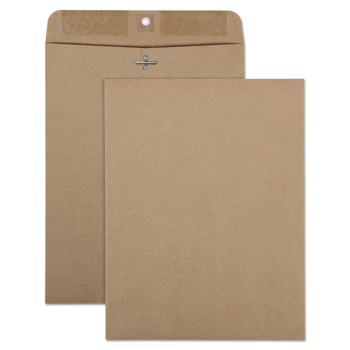 Brown Kraft Clasp Envelope, #90, Cheese Blade Flap, Clasp/Gummed Closure, 9 x 12, Brown Kraft, 100/Box