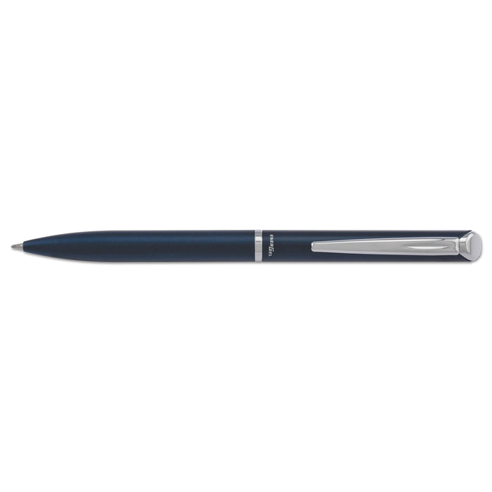EnerGel Style Retractable Gel Pen Gift Box, Medium 0.7mm, Black Ink, Blue Barrel